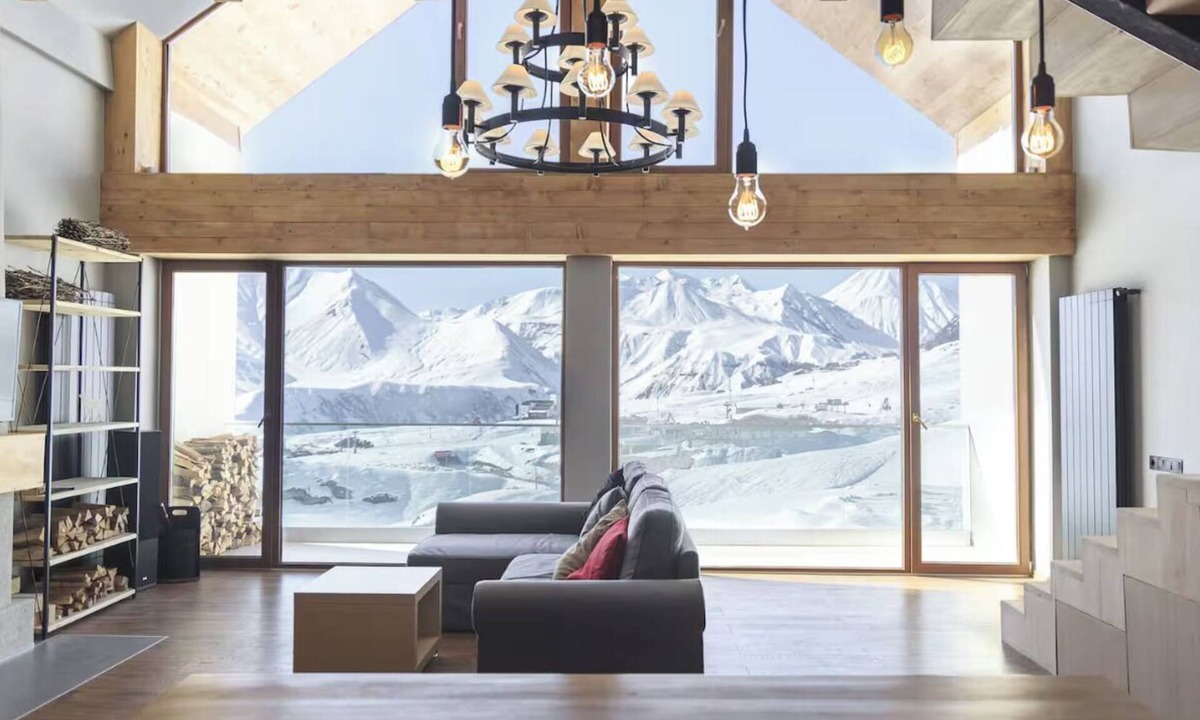 Kazbegi Apartment | Mountain-view duplex with fireplace near lifts, Ski in Ski out