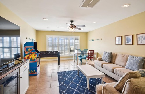 North Myrtle Beach House | Landshark, Luxury Oceanfront Cherry Grove Home with Game Room and Pool