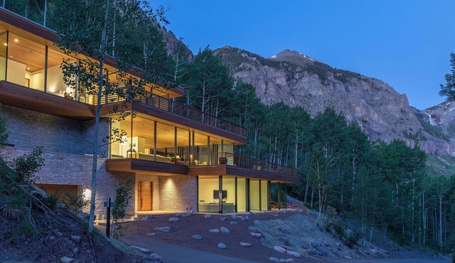Luxury Glass Tiered House by InvitedHome | Panoramic Views, Hot Tub, Private in Telluride