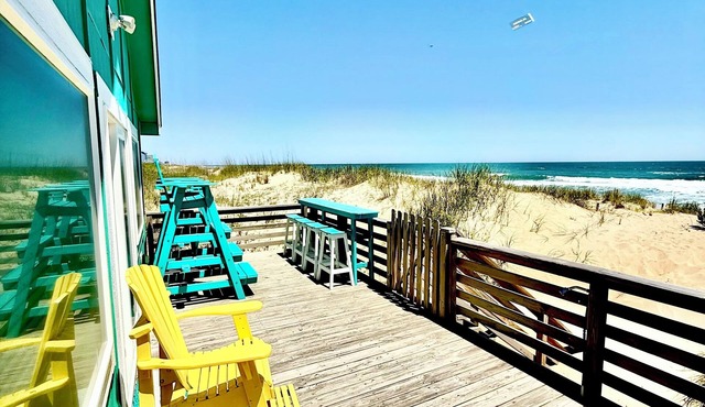 Panoramic Ocean Views in this Updated Vintage Beach Cottage Right on the Beach! in Kitty Hawk