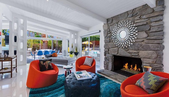 Swank House! Midcentury Designer Showplace! 4 Master Suites! Pool! Spa! Mt Views in Palm Springs