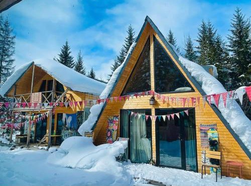 Wooden Huts In Mestia