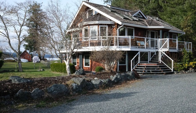 Wraparound Deck w/Ocean and Mountain Sunset Vista in Fanny Bay